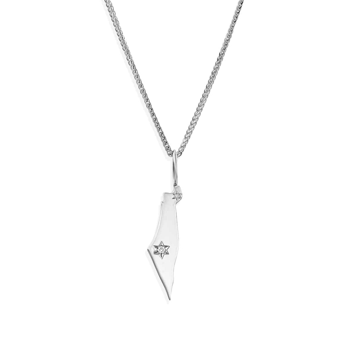 HOTCROWN - Israel Necklace with Star of David Diamonds - 14k Yellow, Rose or White Gold - ModernTribe