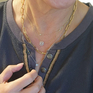 Alef Bet Necklaces Curvy Star of David Necklace - Gold, White Gold or Rose Gold (Copy)