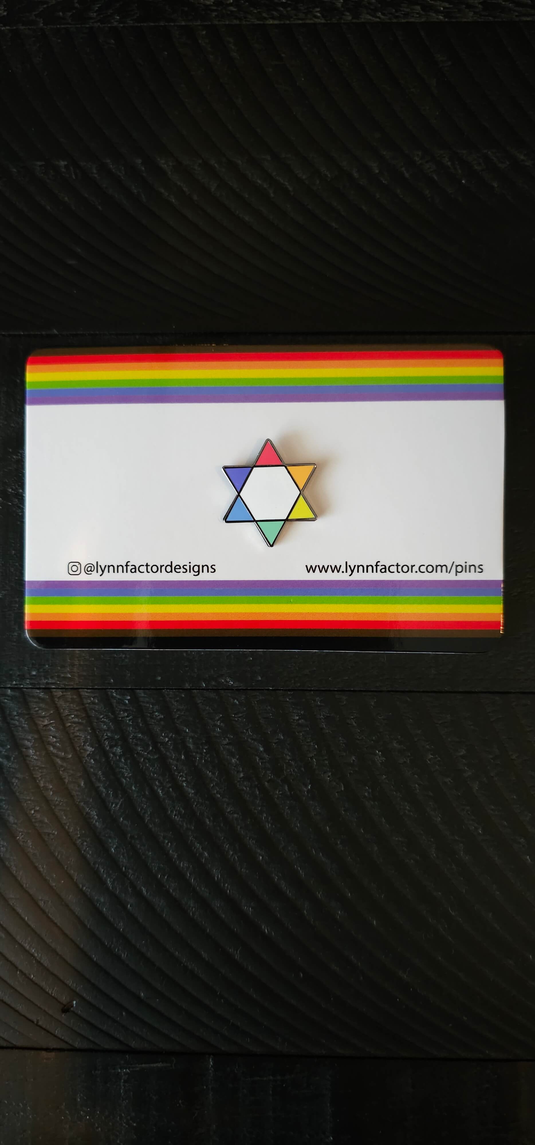 Lynn Factor Designs Brooches & Pins Rainbow Gay Jewish Pride Pin