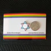 Lynn Factor Designs Brooches & Pins Trans Jewish Pride Pin