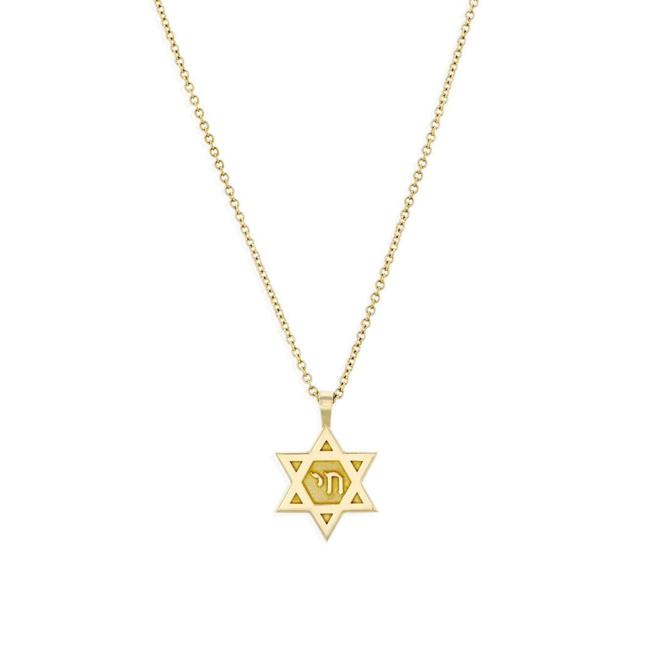 HOTCROWN - Chai Star of David Necklace - 14k Yellow, Rose or White Gold - ModernTribe