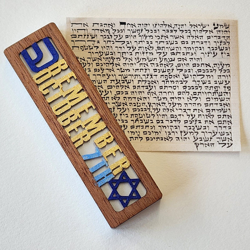 Glenn Grubard Designs - Remember October 7th Mezuzah by Glenn Grubard - (Silver or Bronze) - ModernTribe