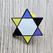 Lynn Factor Designs Brooches & Pins Non Binary Jewish Pride Pin