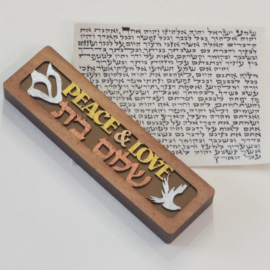 Peace and Love Mezuzah by Glenn Grubard