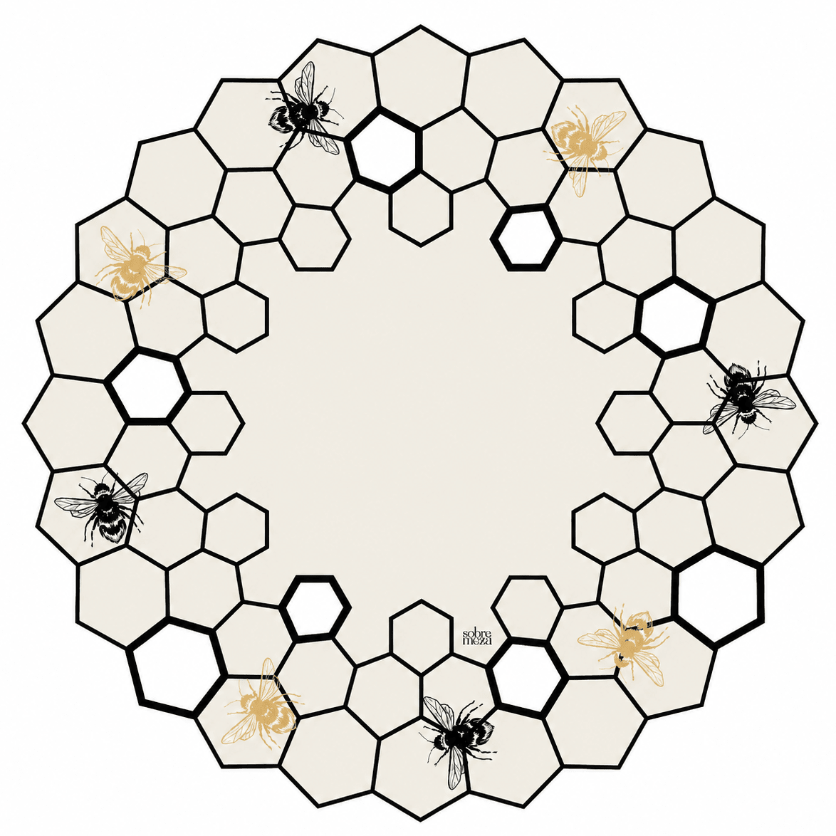 Sobre Meza - Bee Hive Spill-Proof Placemats - Set of 6 - ModernTribe