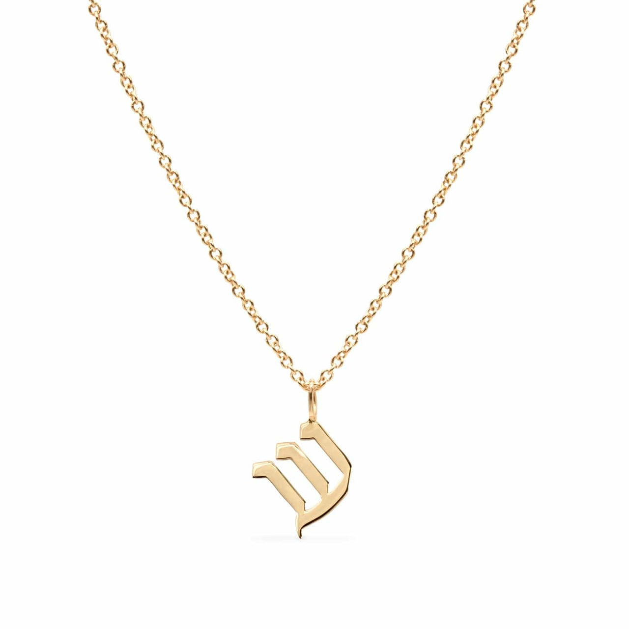 HOTCROWN - Personalized Hebrew Initial Necklace - 14k Yellow, Rose or White Gold - ModernTribe