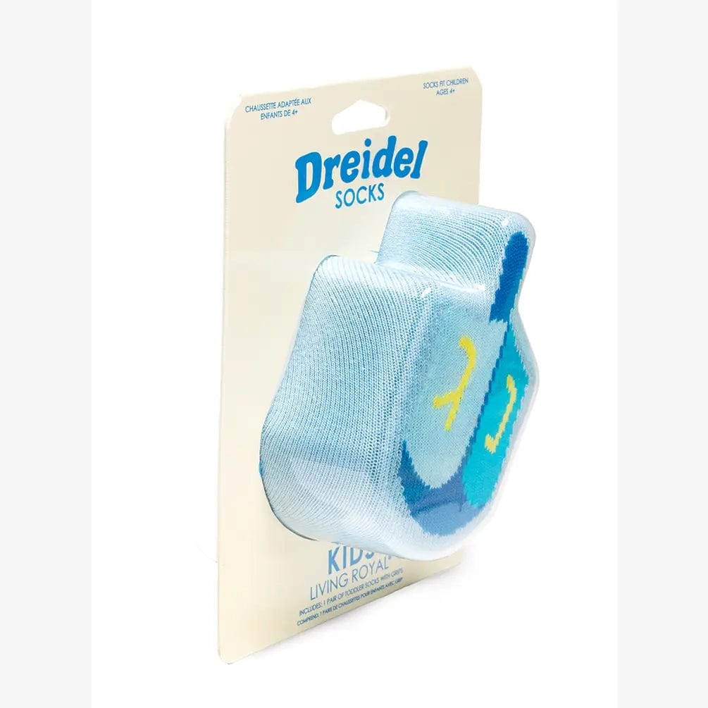 Living Royal - 3D Packaged Dreidel Youth Crew Socks - ModernTribe
