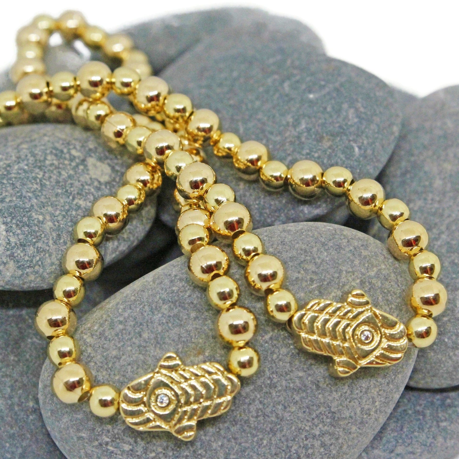 My Tribe by Sea Ranch Jewelry Bracelets Gold Beaded Hamsa Bracelet