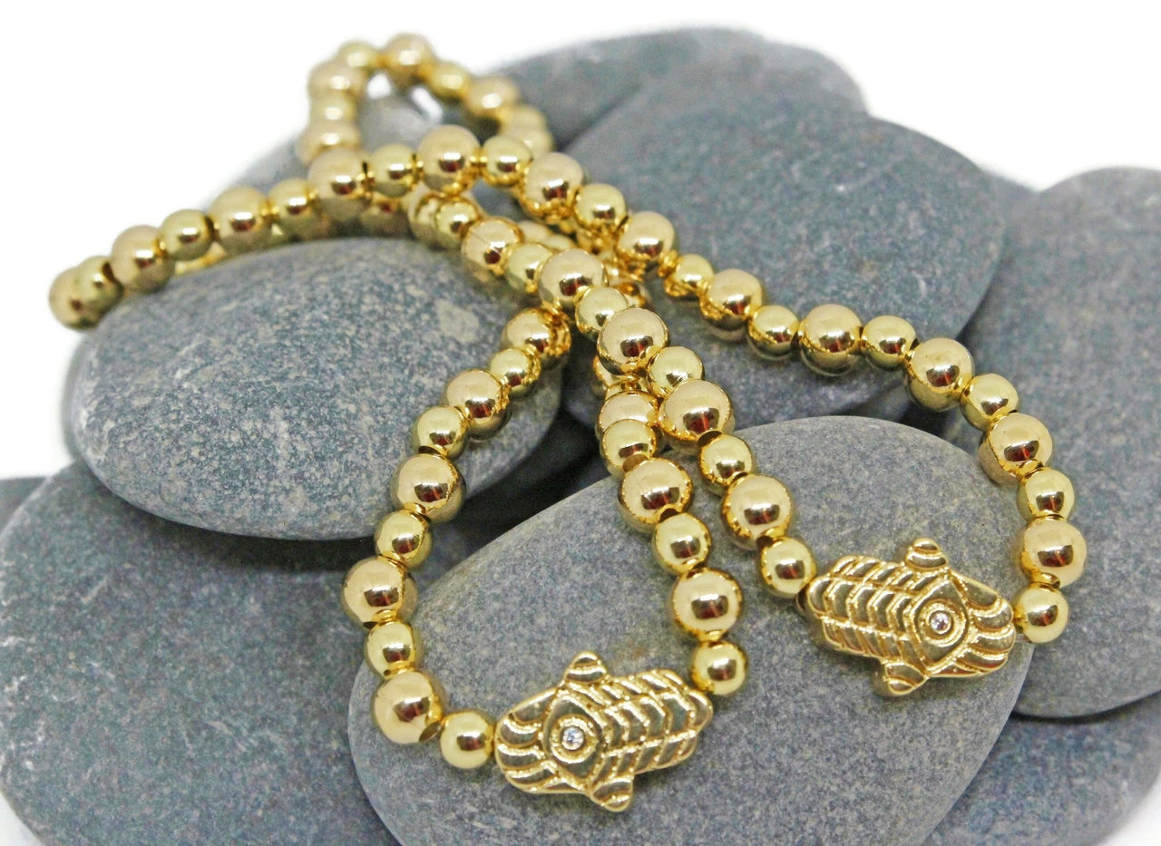 My Tribe by Sea Ranch Jewelry - Gold Beaded Hamsa Bracelet - ModernTribe