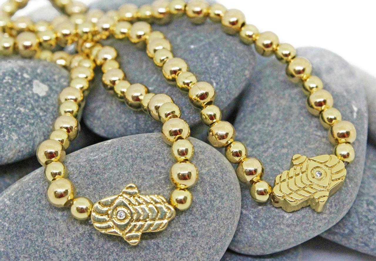 My Tribe by Sea Ranch Jewelry - Gold Beaded Hamsa Bracelet - ModernTribe