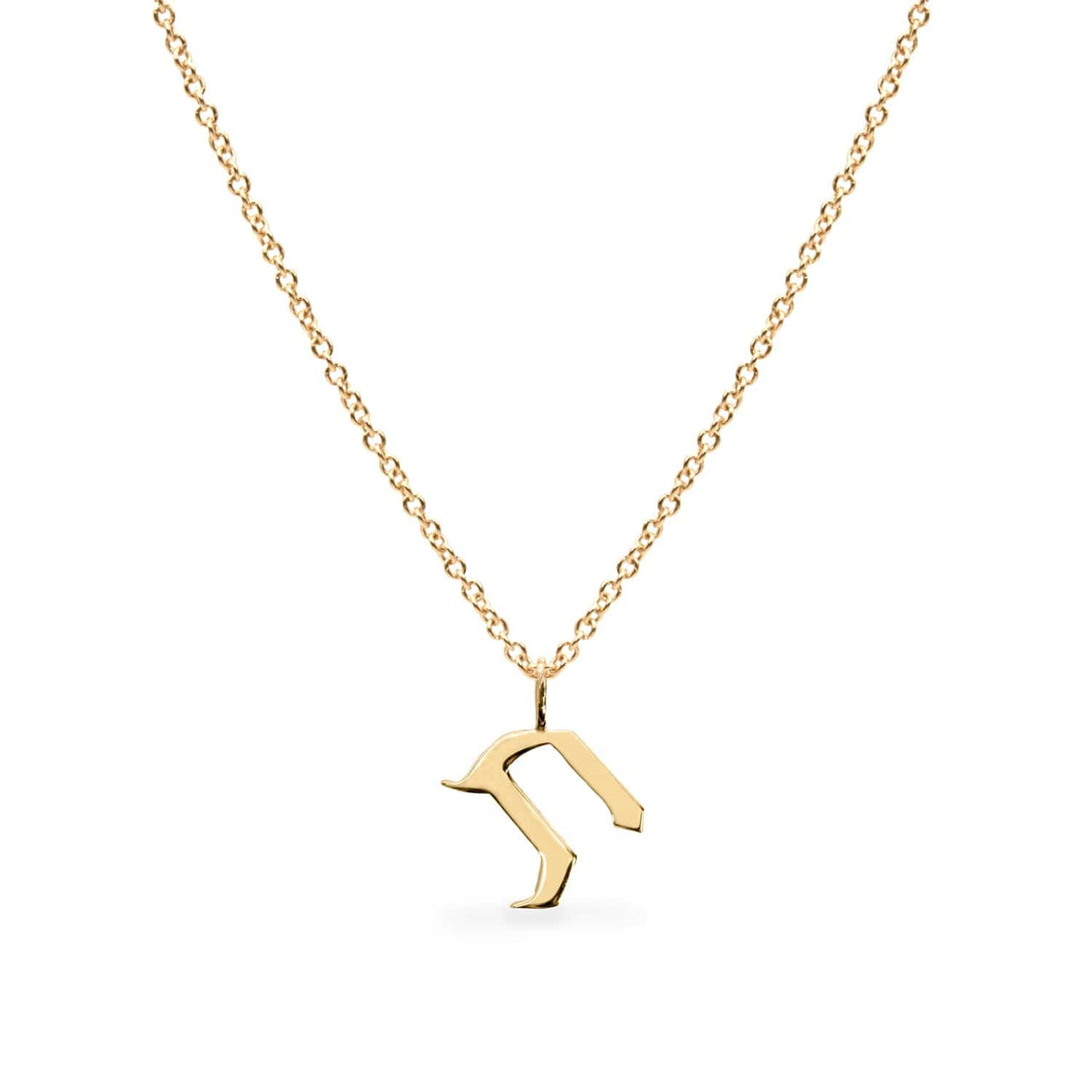HOTCROWN - Personalized Hebrew Initial Necklace - 14k Yellow, Rose or White Gold - ModernTribe