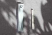 Green Judaica - Handmade Soft Blue Porcelain and Platinum Mezuzah - ModernTribe