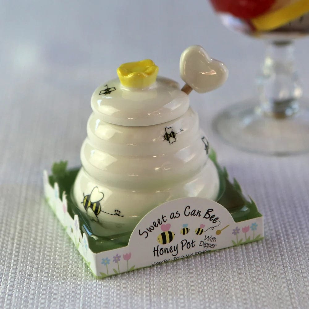 Kate Aspen - Sweet as Can Bee Ceramic Honey Pot with Wooden Dipper - ModernTribe