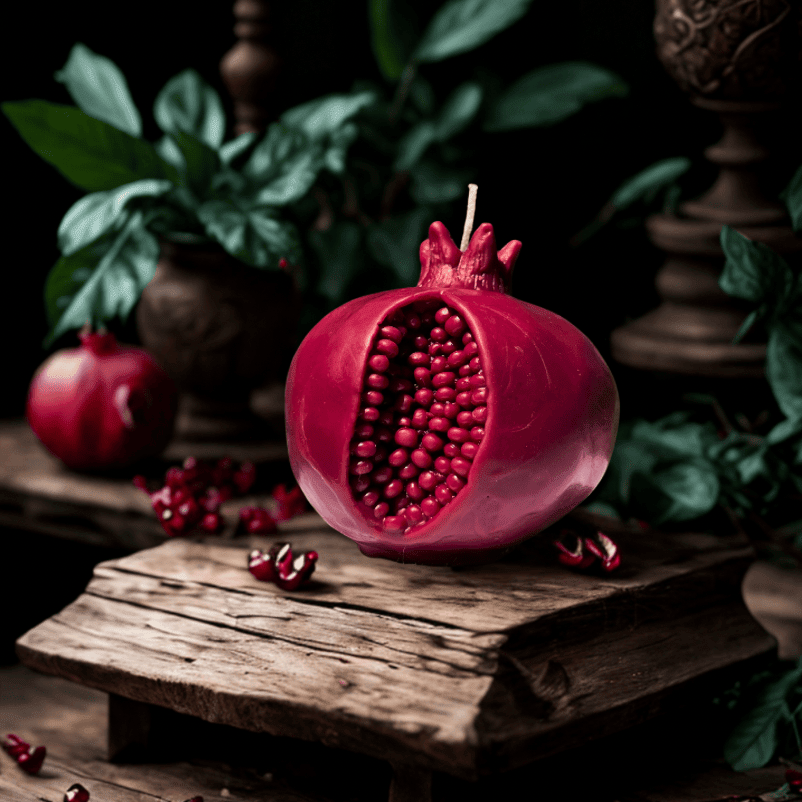 Beauty and the Moon - Beeswax Pomegranate Candle - Medium or Large - ModernTribe