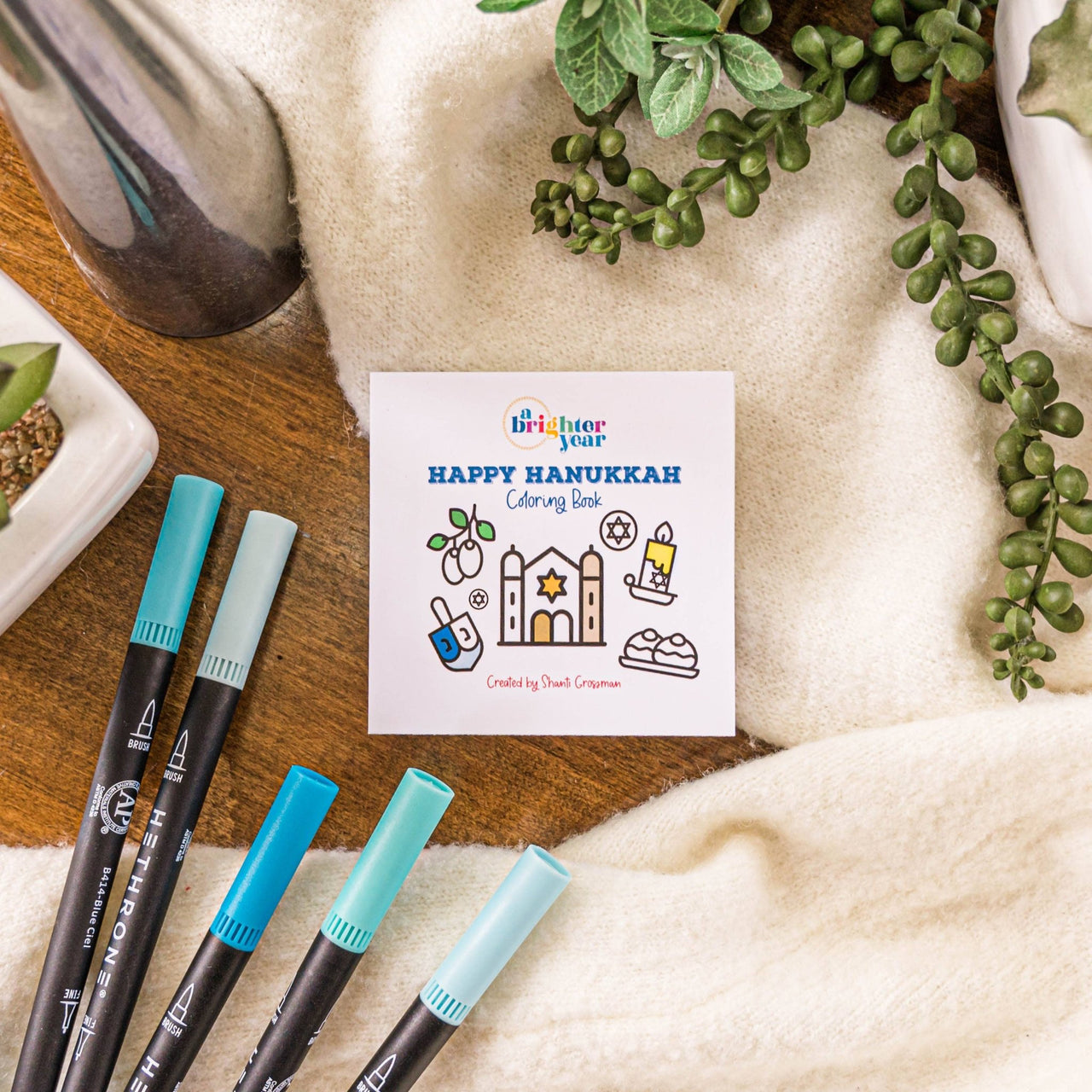 A Brighter Year - Happy Hanukkah Mini Coloring Book - ModernTribe