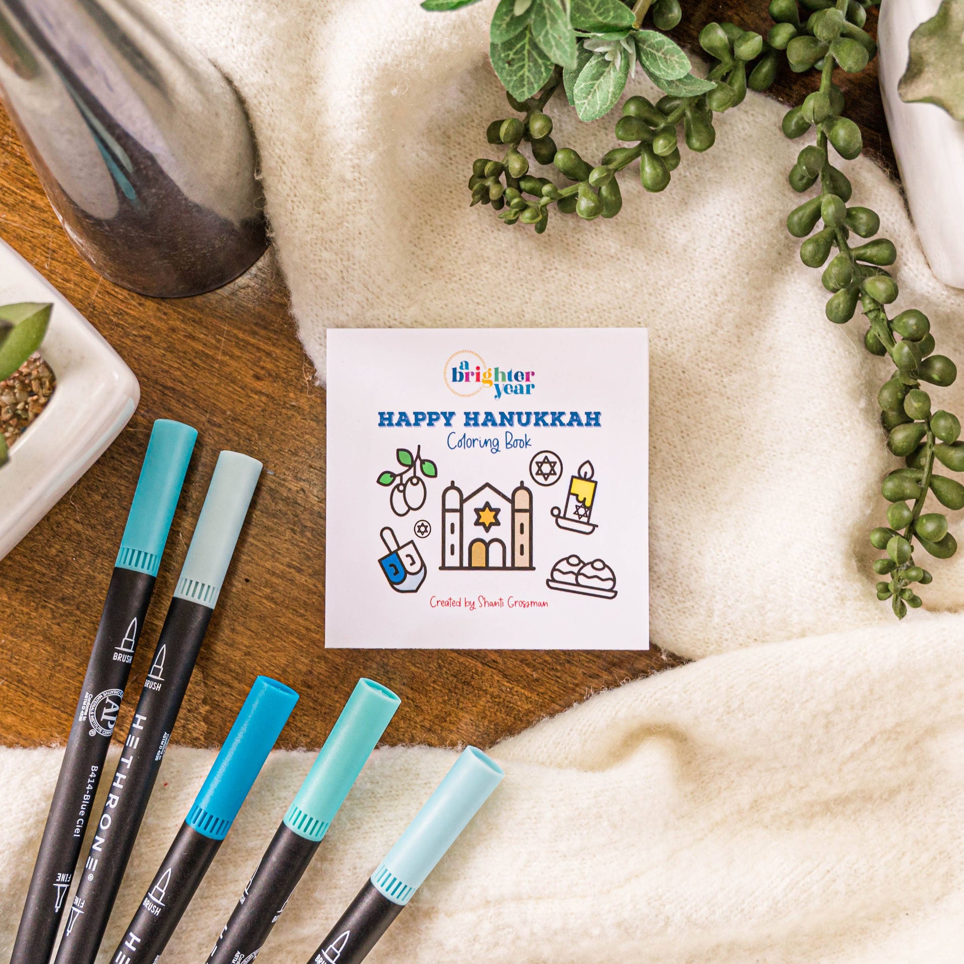 A Brighter Year Crafts Happy Hanukkah Easy Tear Coloring Book