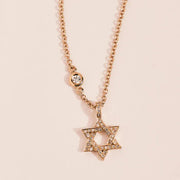 HOTCROWN - Small Star of David Necklace with White Diamonds - 14k Yellow, Rose or White Gold - ModernTribe