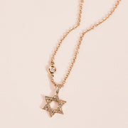 HOTCROWN - Small Star of David Necklace with White Diamonds - 14k Yellow, Rose or White Gold - ModernTribe