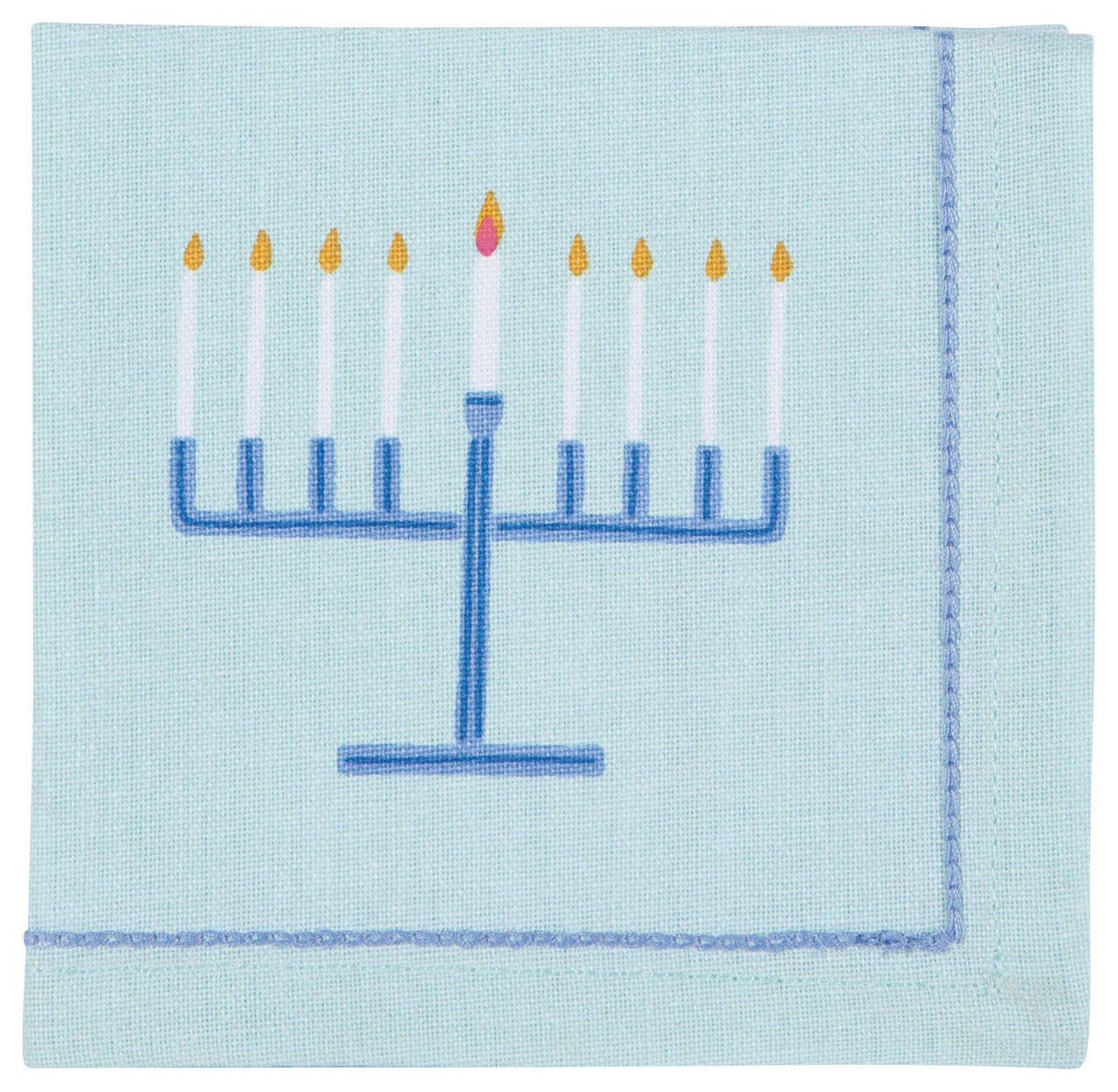 Danica Jubilee - Bright Hanukkah Embroidered Cotton Napkins - Set of 4 - ModernTribe