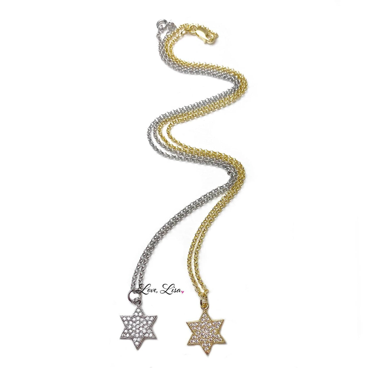 Love, Lisa - Amy Stunning Star of David Necklace - (Silver or Gold) - ModernTribe