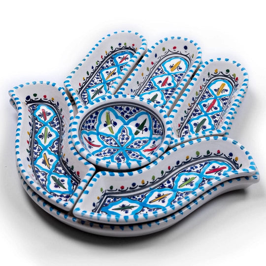 Bohemian Turquoise Hamsa Dipping and Serving Set