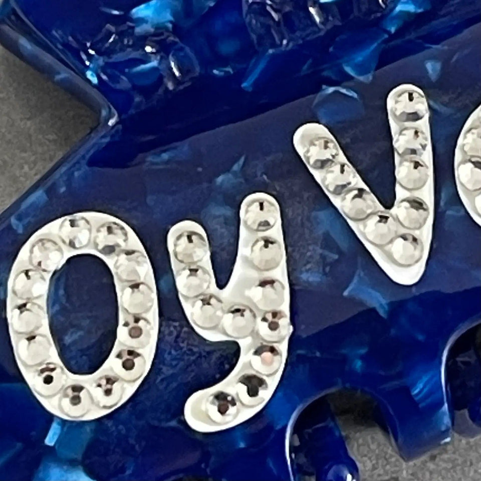The Silver Spider - Rhinestone Oy Vey Hairclip - Blue - ModernTribe