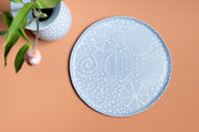 Maiyan Ben Yona - Sky Blue with White Patterns Seder Dish by Maiyan Ben Yona - ModernTribe