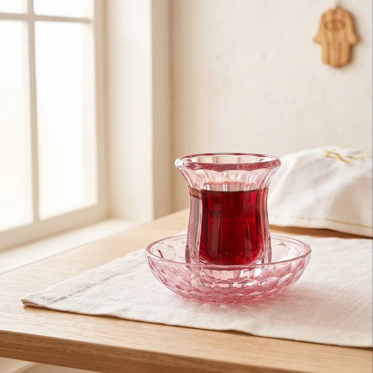 AULICA Kiddush Cups Blush Pink Kiddush Cup and Saucer