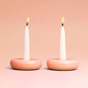 Tchotchke Judaica Candlesticks Coral Donut Shabbat Candlesticks (Choice of Colors)