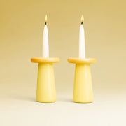 Tchotchke Judaica Candlesticks Mustard/Lemon Mushroom Shabbat Candlesticks (Choice of Colors)