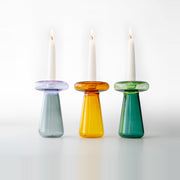 Tchotchke Judaica Candlesticks Glass Mushroom Candlesticks (Choice of Colors)