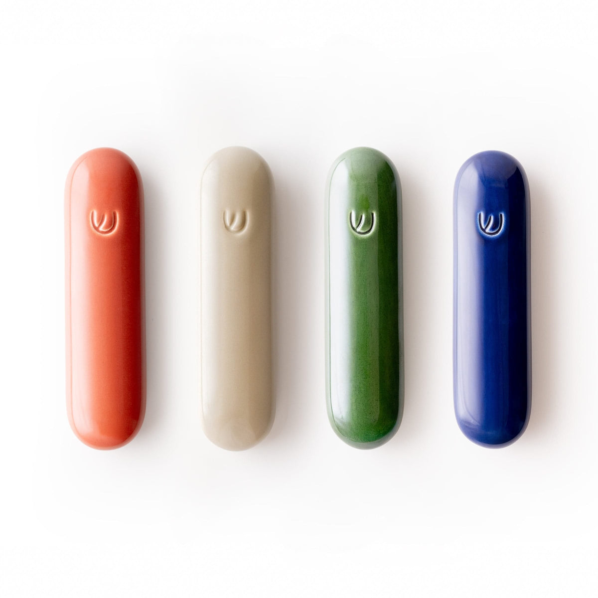 Tchotchke Judaica Mezuzahs Ceramic Pill Mezuzah Case (Choice of Colors)