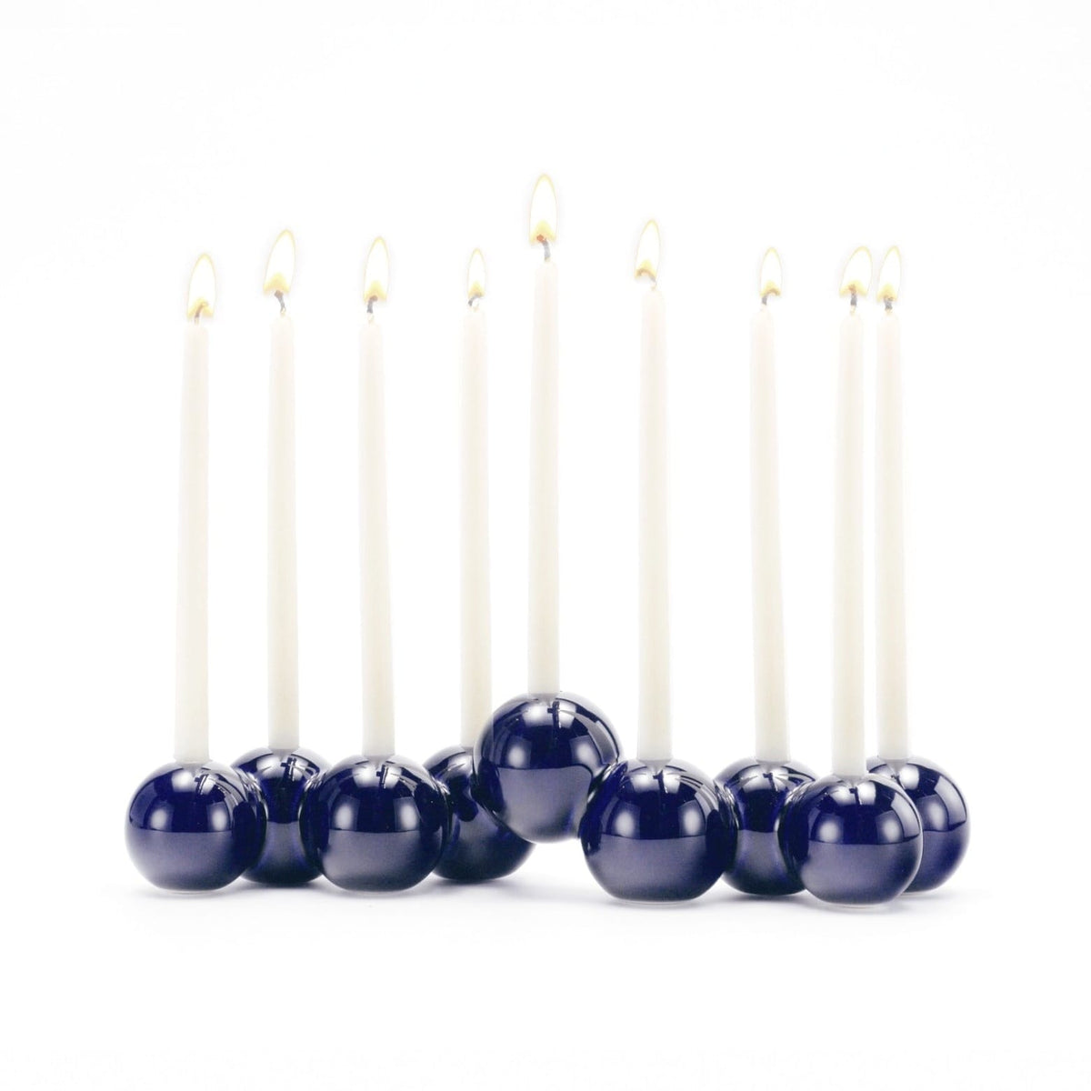 Tchotchke Judaica Menorahs Indigo Ceramic Bubble Menorah (Choice of Colors)