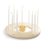 Tchotchke Judaica Menorahs Butter Ceramic Ripple Menorah (Choice of Colors)