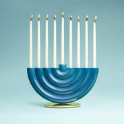 Tchotchke Judaica Menorahs Peacock Peacock Rainbow Menorah