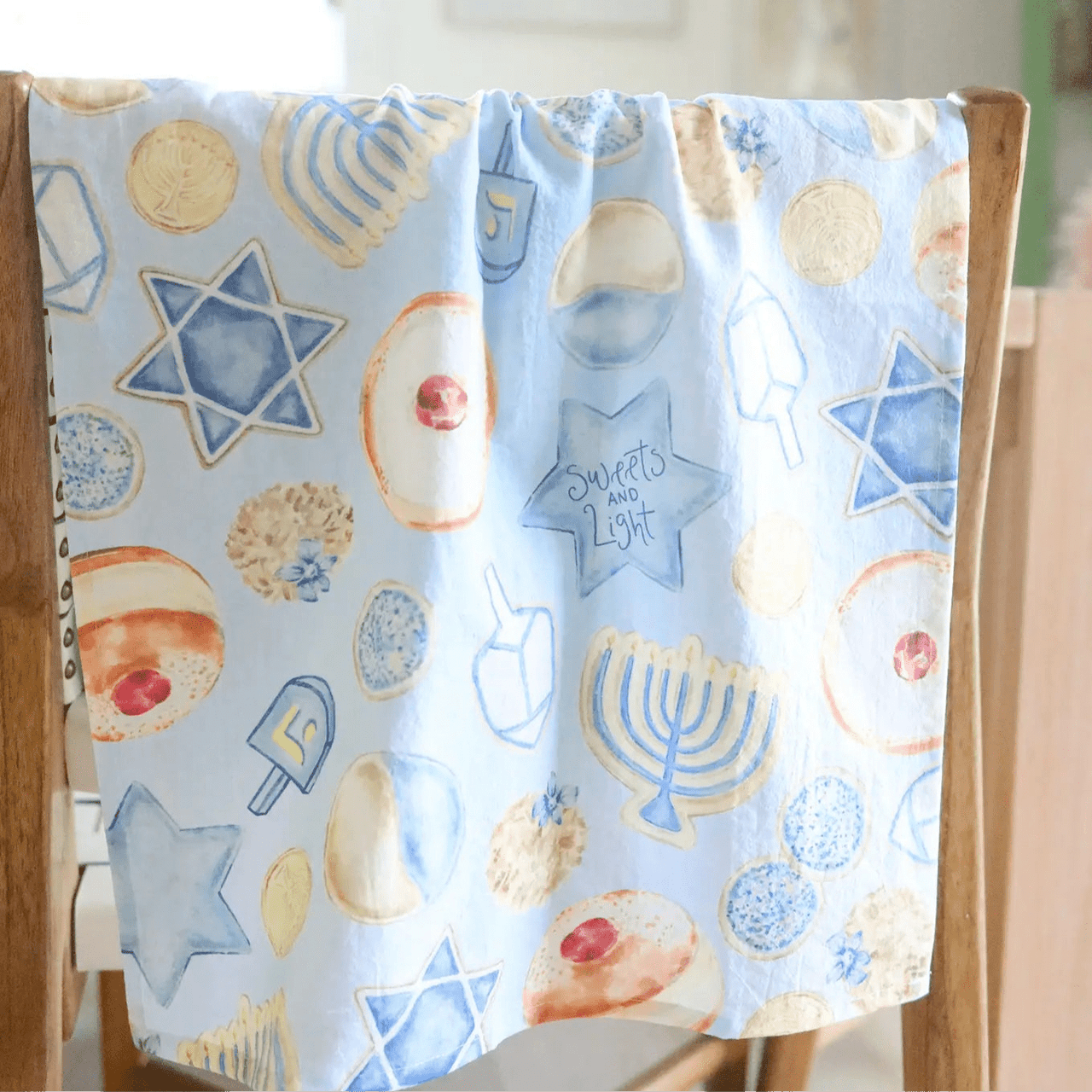 Stephanie Tara Stationery - Sweets and Light Hanukkah Cookies Tea Towel - ModernTribe