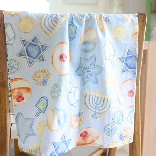 Sweets and Light Hanukkah Cookies Tea Towel