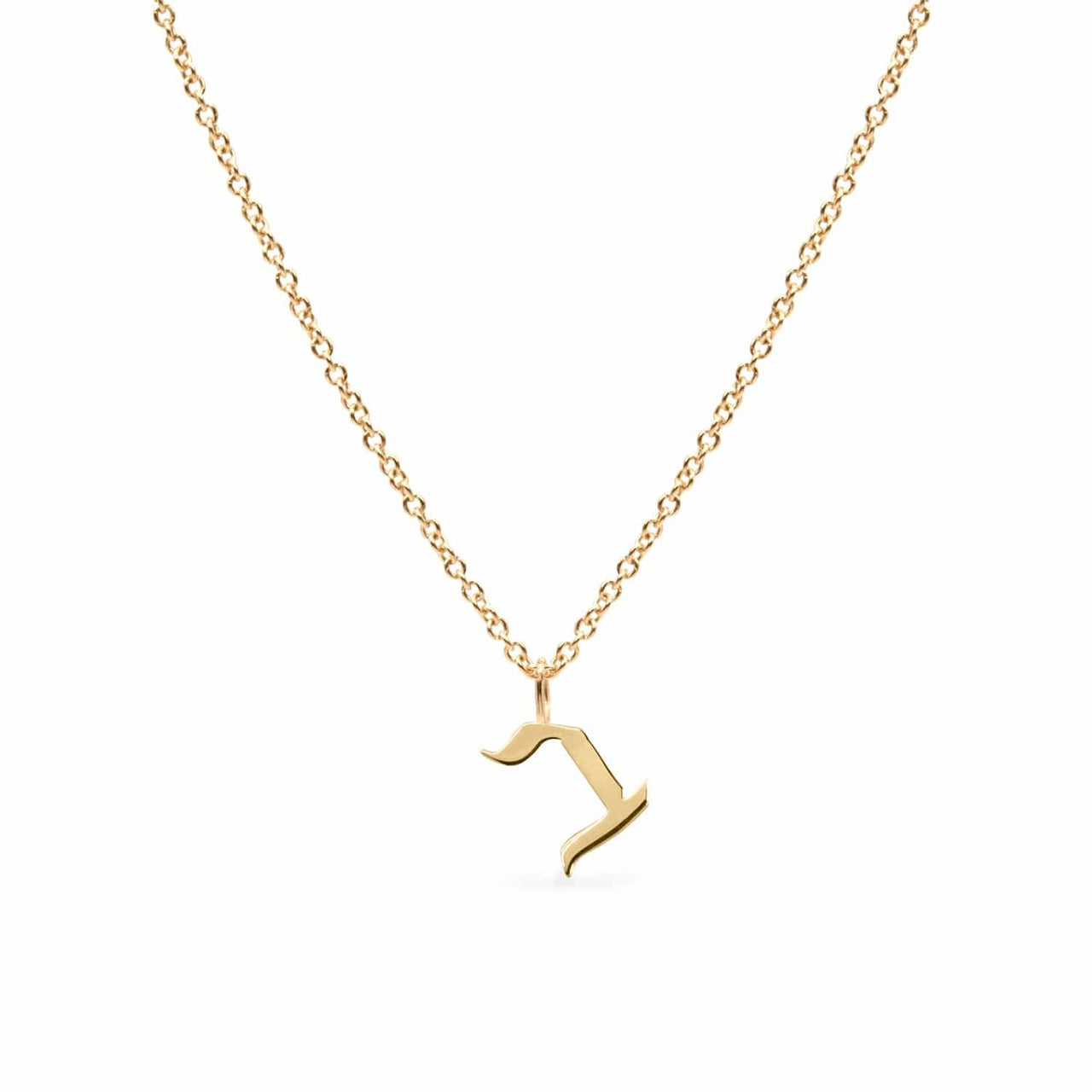 HOTCROWN - Personalized Hebrew Initial Necklace - 14k Yellow, Rose or White Gold - ModernTribe
