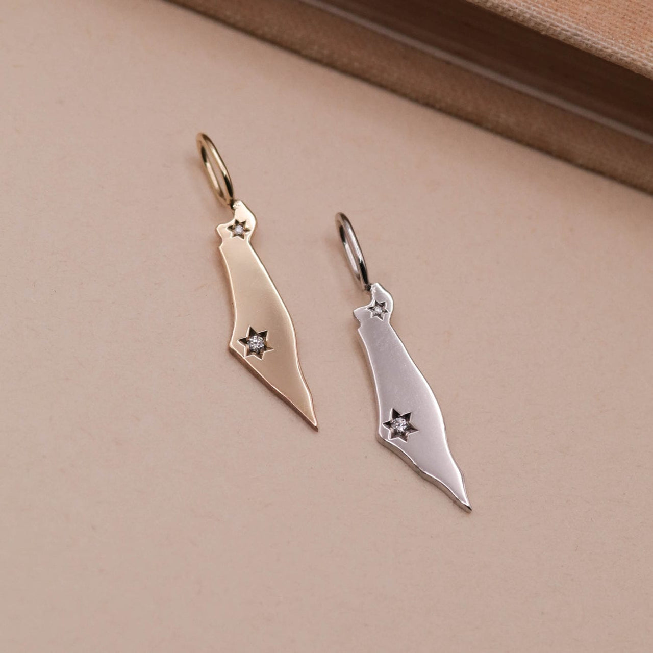 HOTCROWN - Israel Necklace with Star of David Diamonds - 14k Yellow, Rose or White Gold - ModernTribe