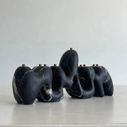 Hannah Polskin Menorahs Nero Marquina Menorah by Hannah Polskin