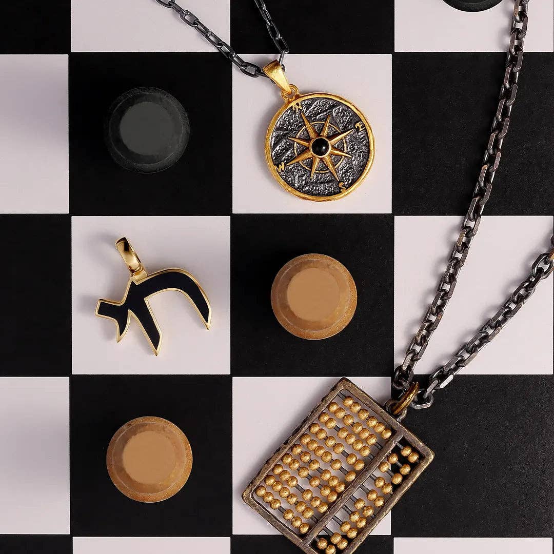 Karma and Luck - 18k Gold - Plated Chai Onyx Necklace - ModernTribe