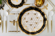 Sophistiplate Dining Plates Honeybee Wavy Paper Side Plates - Set of 8