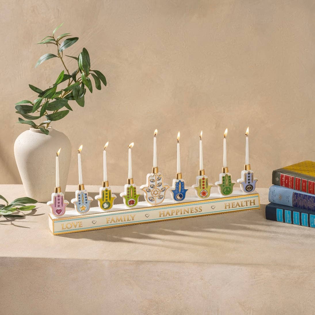 Karma and Luck Menorahs Sacred Traditions Hamsa Menorah