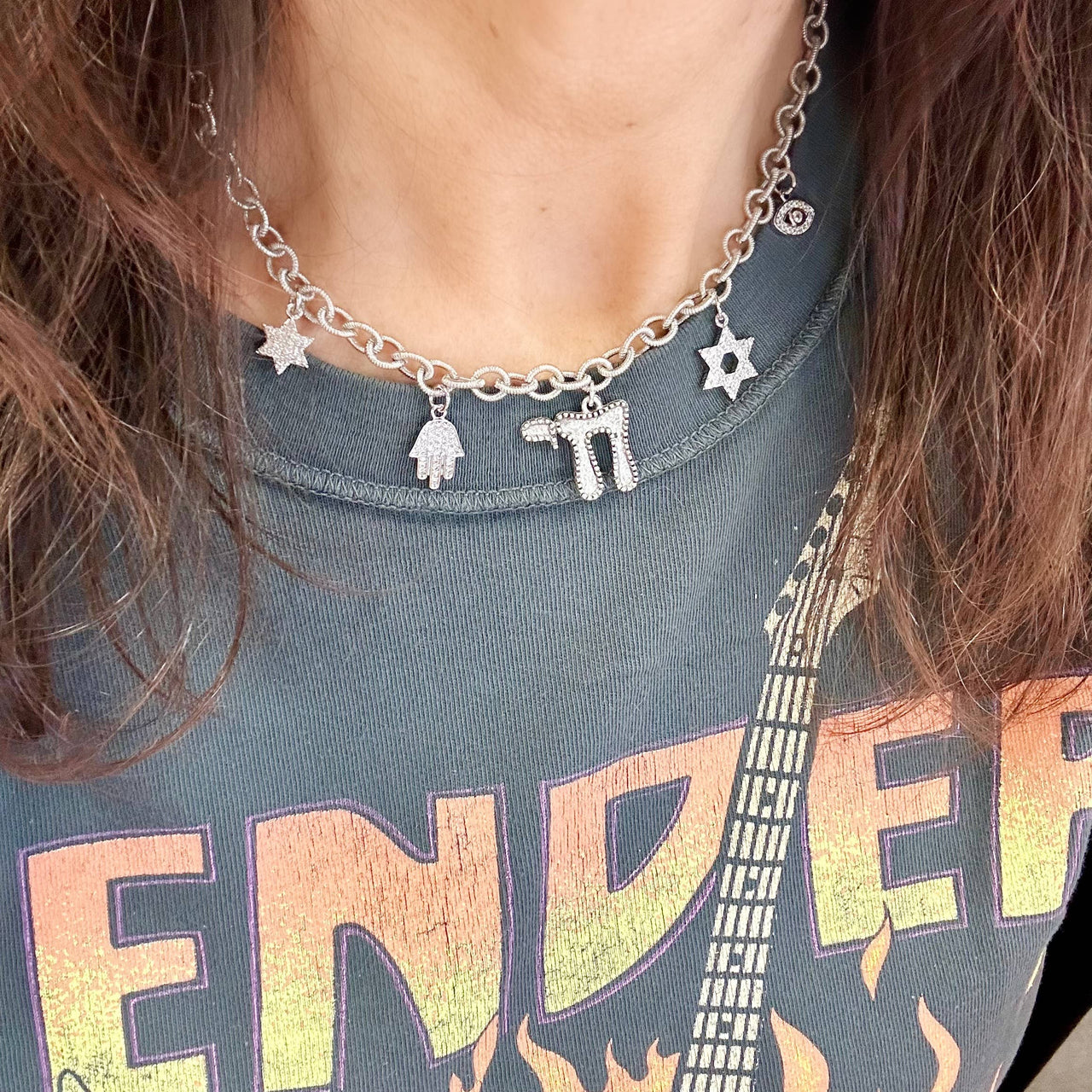 Love, Lisa - Debbie Jewish Chai Charm Necklace - Silver - ModernTribe