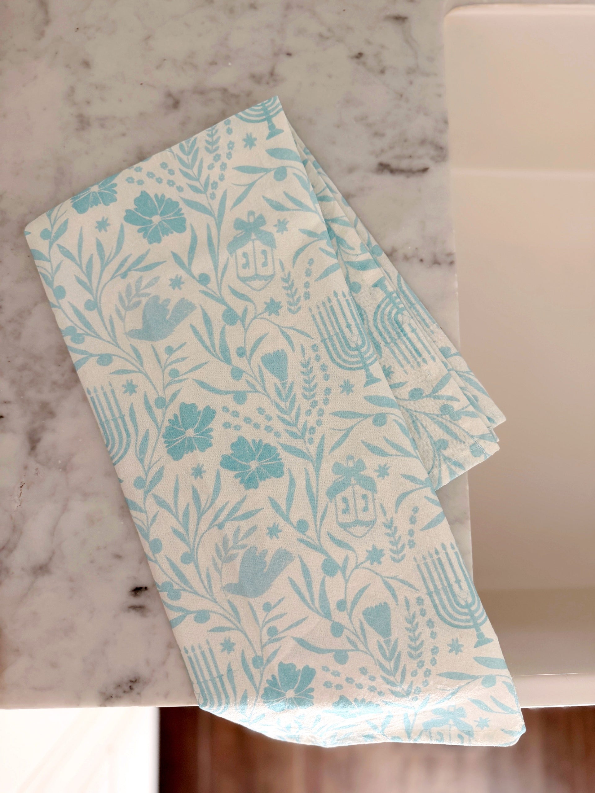 Jewish Together Tea Towels Hanukkah Bloom Tea Towel