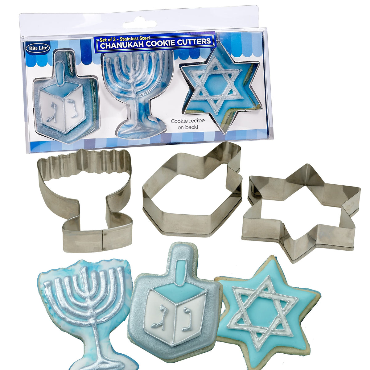 Rite Lite Cookie Cutters Three Piece Hanukkah Cookie Cutters