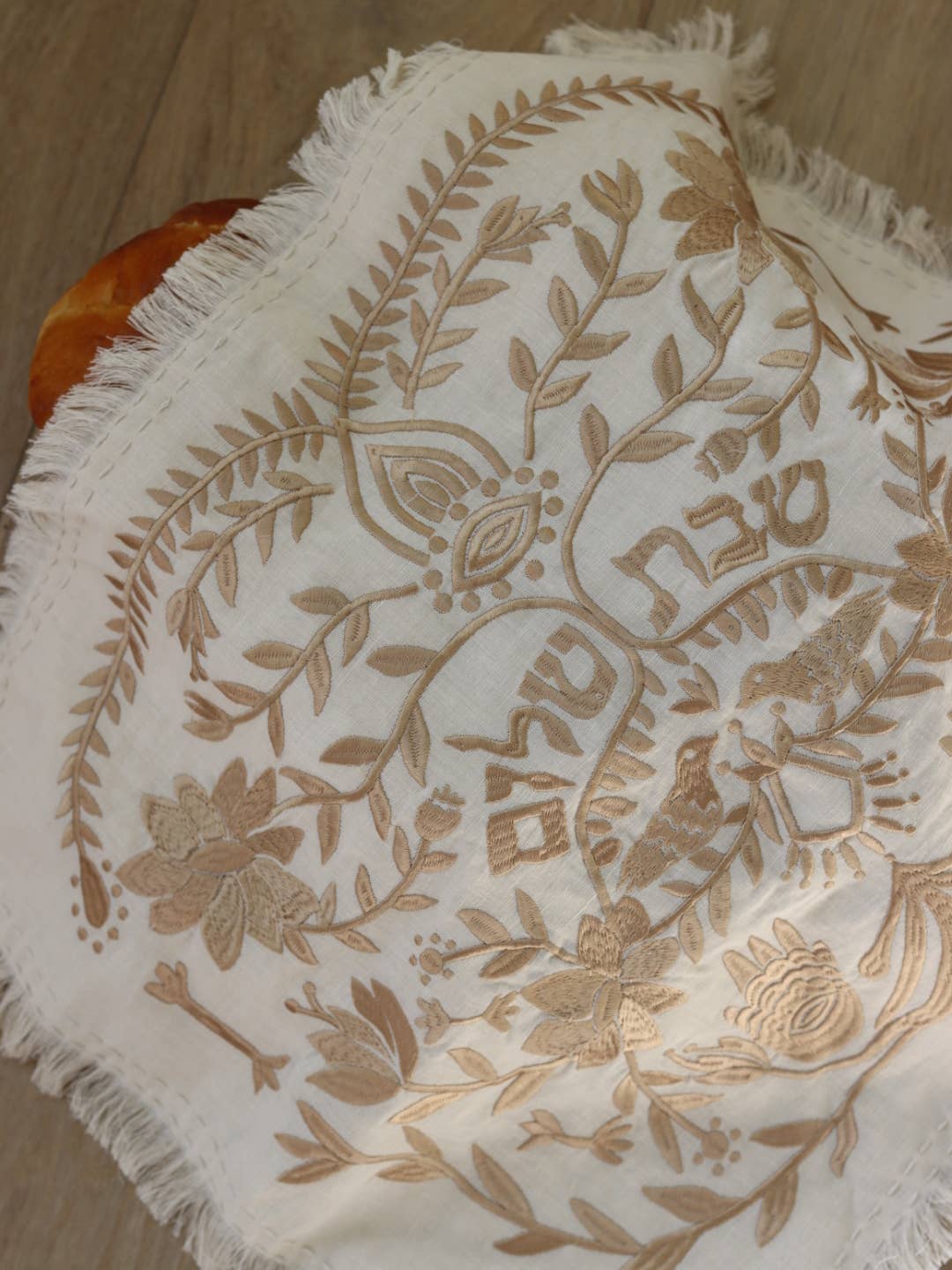 EMUNAH - Handmade Linen Challah Cover - Gold - ModernTribe