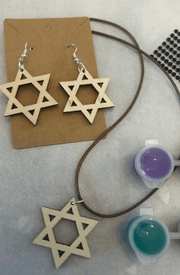 Eclectic Judaica Necklaces Paint Your Own Star of David Necklaces and Earrings Kit - Set of 2 Each