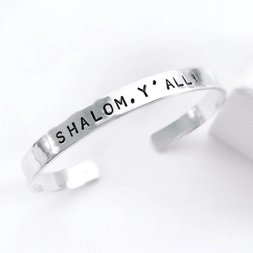 Everything Beautiful - Shalom Y'all! Hammered Cuff Bracelet - Sterling Silver - ModernTribe