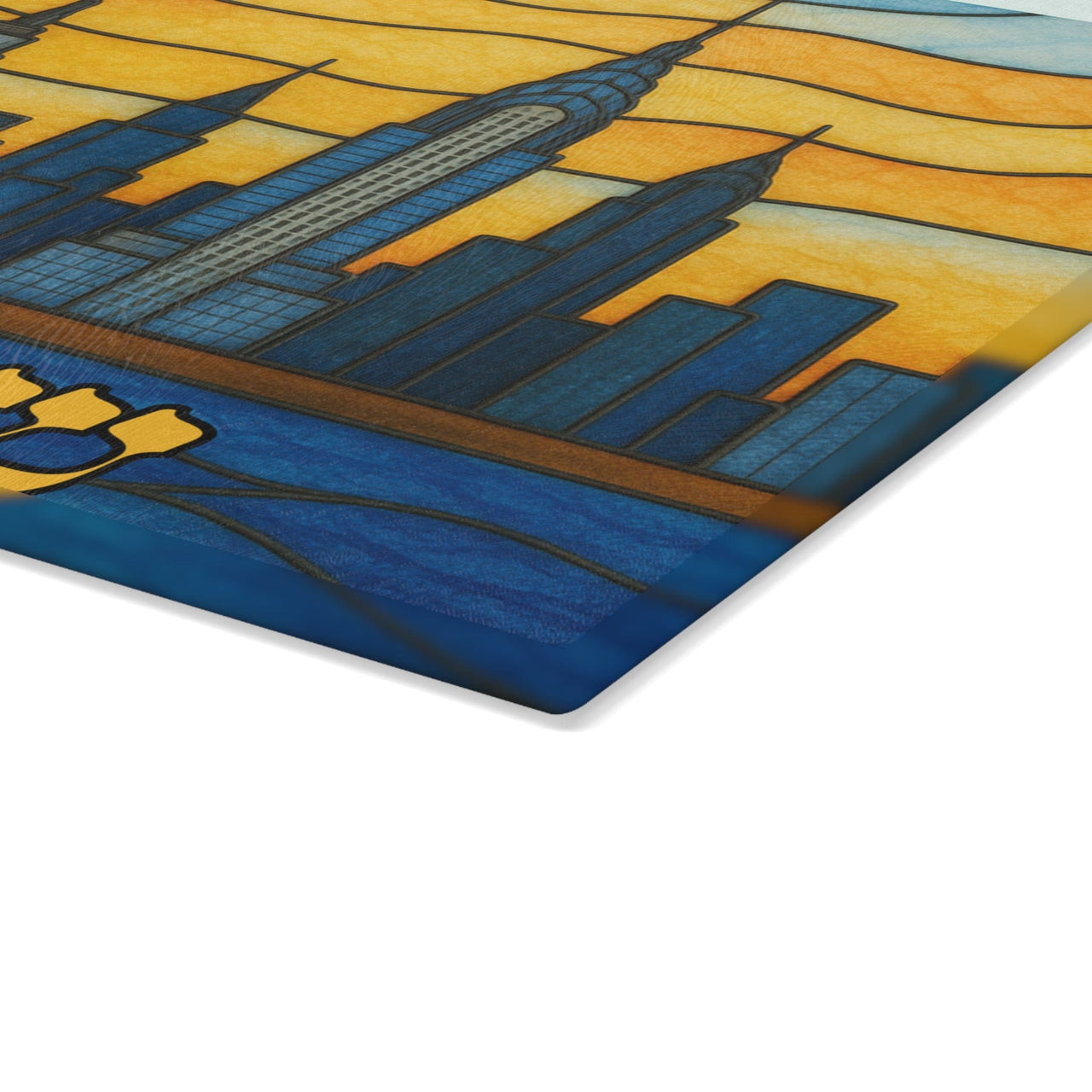 The Rabbi's Wife - New York Skyline Stained Glass Style Challah Board - ModernTribe
